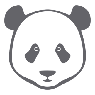 Simple Panda Face Decal (Grey)